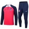 Atlético Madrid Quarter Zip Tränings Sweatshirtställ 2023-24 Röd Atlético Madrid Quarter Zip Tränings Sweatshirtställ 2023-24 Röd